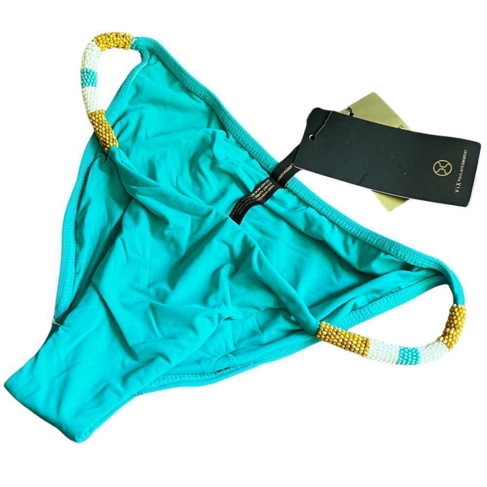 VIX Solid Ella Beaded Full Bikini Bottom nwt